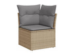 6-piece beige resin wicker garden furniture set with cushions PRID66809