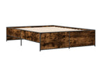 Smoked oak bed frame without mattress, 150x200 cm, WHOJ71771