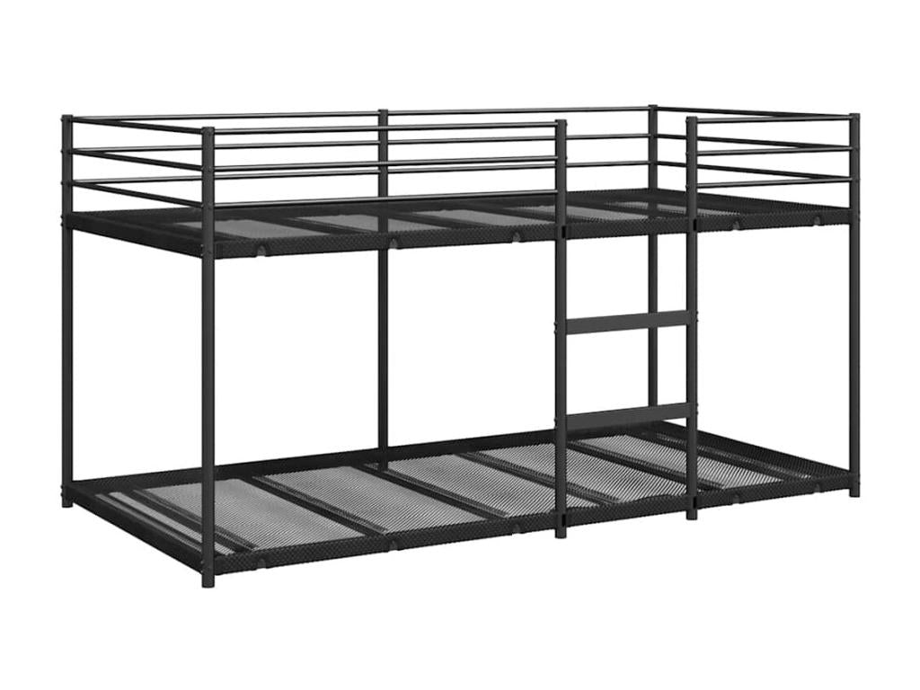 Black bunk bed without mattress, 90x190 cm, steel, LTZN51306