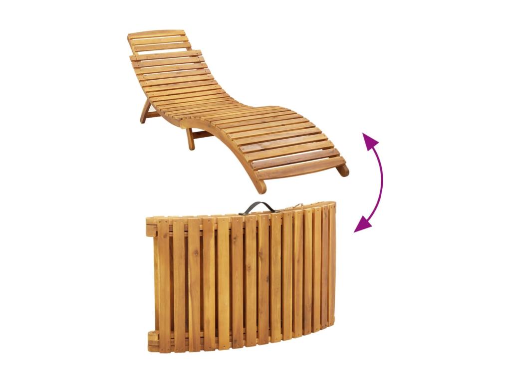 Sun lounger with beige cushion, solid Nobelea wood JOVF95259