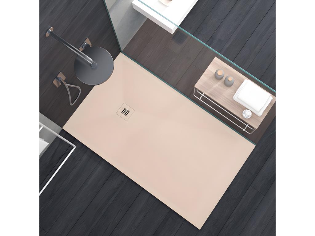 Nobellea smooth cream shower tray with colored grid - 170x80 cm BVFZ22264