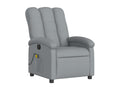 Reclining massage chair, light grey fabric, SPKH28178