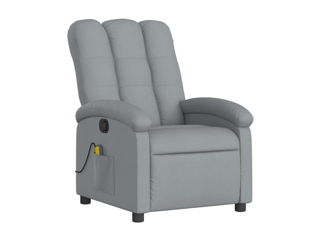 Reclining massage chair, light grey fabric, SPKH28178