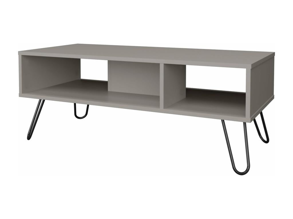 Dekonao melamine coffee table with 3 shelves, grey, 40 cm x 101.1 cm x 45 cm, NOKP07841