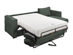 Express convertible and reversible corner sofa in green corduroy - 140 cm sleeping area - 22 cm mattress Dekonao NXRW91558
