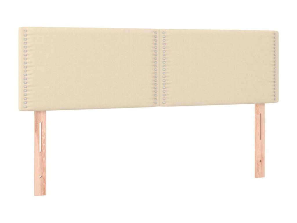 Upholstered bed base with mattress, Cream, 140x190 cm, Fabric OUSV45642