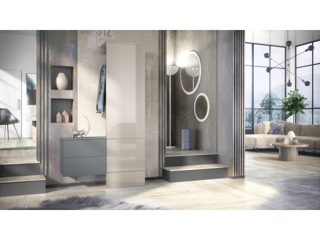 Grey and Sand Lacquered Locker (WxHxD 105x193x35 cm) SSWG20397