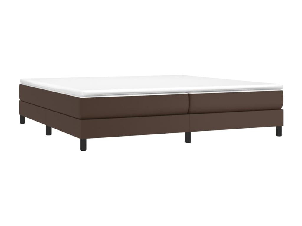 Upholstered bed base with mattress, brown, 200x200 cm, KKVU80412