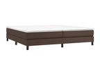 Upholstered bed base with mattress, brown, 200x200 cm, KKVU80412