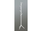 Coat rack with 8 solid wood hooks, white finish - diameter 43 x height 174 cm ONUO19109