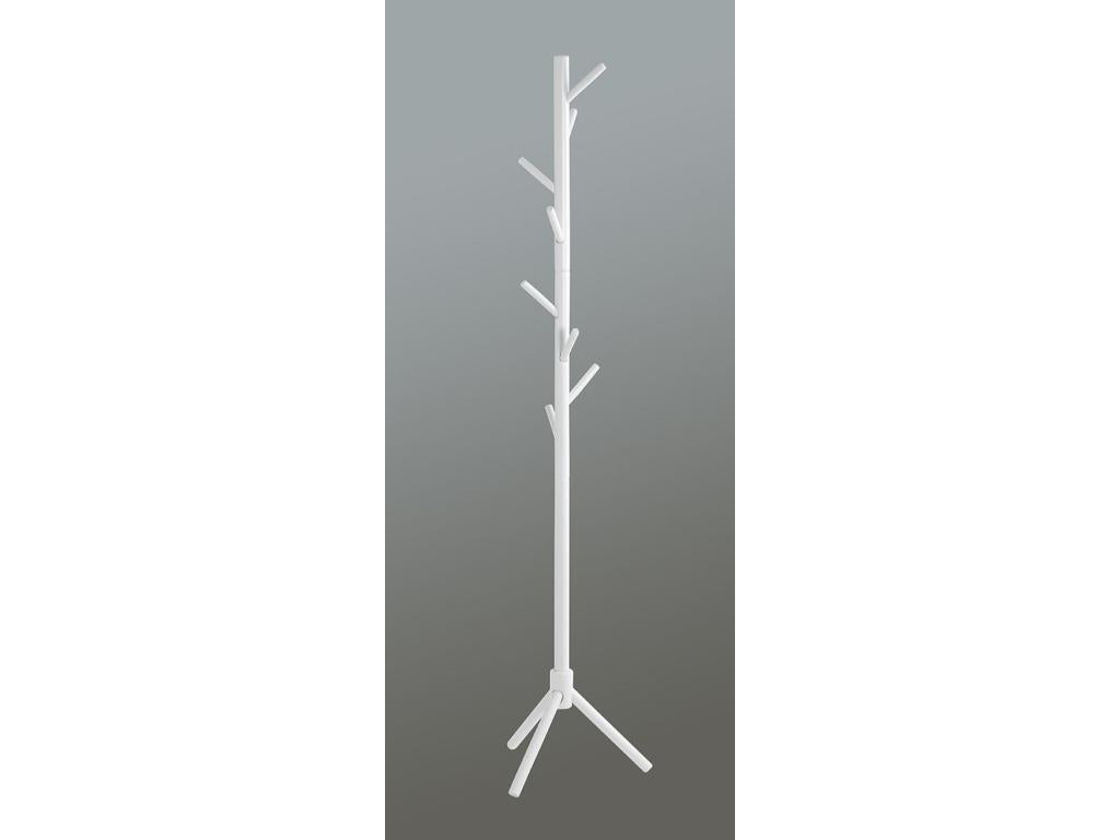 Coat rack with 8 solid wood hooks, white finish - diameter 43 x height 174 cm ONUO19109