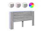 Nobellea grey headboard wardrobe with LED lighting, 180x16.5x103.5 cm QVMK28085