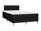 Upholstered bed base with mattress and LED lighting, black, 120x200 cm, fabric EMUT49347
