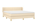 Upholstered bed base with mattress, Cream, 180x200 cm, Fabric NYXS02562