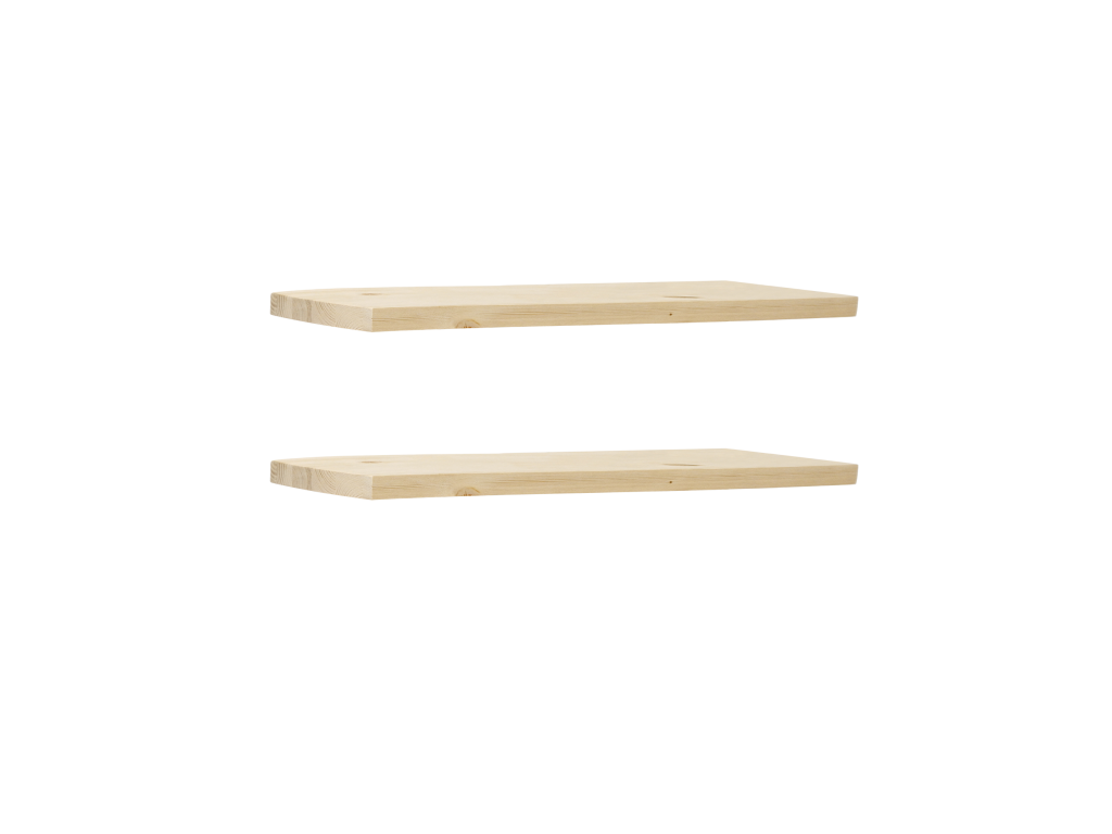 Set of 2 floating shelves in natural fir wood, 80x3.2cm - Nobellea NTRJ57793