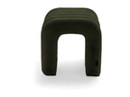 Nobellea - Upholstered stool in looped fabric - Khaki green PKYG01115