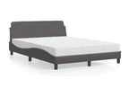 Bed with grey mattress 140x200 cm faux leather WXJR98117