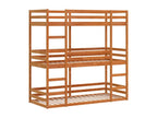 Triple bunk bed, wax brown, 90x190 cm, solid pine wood, QKUG95402