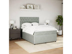 Dekonao bed base and mattress, light grey, 140x190cm, velvet, DINA22860
