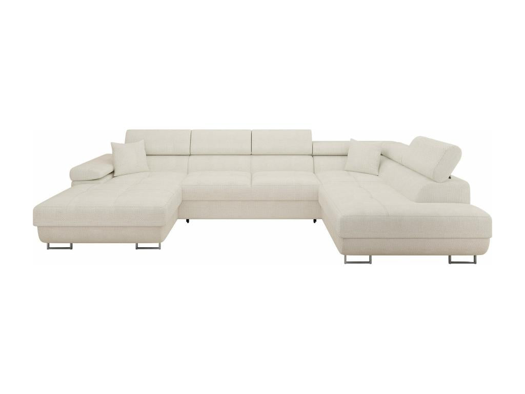 Boisona 103 White Corner Sofa with Sleeping Function and Bed Box, 346cm, EFDR24655
