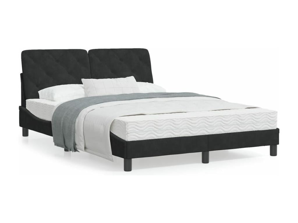 Bed frame with Nobelleaères LED black 140x200 velvet YBEM81494