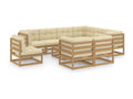 10-piece garden furniture set with cushions, honey brown, pine wood QLAV66462