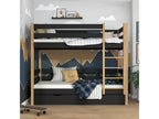 Wooden bunk bed - with drawer N01 Black / Natural Oak 120x200 AKLY53361