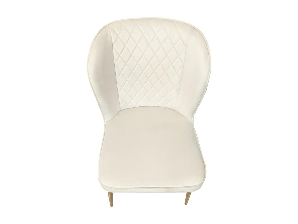 Set of 2 velvet upholstered chairs - metal frame - Beige QLQC35675