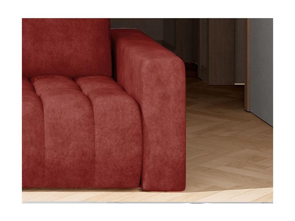 Nobellea 245cm 3-seater convertible sofa in terracotta red fabric with storage compartment TPLQ37737