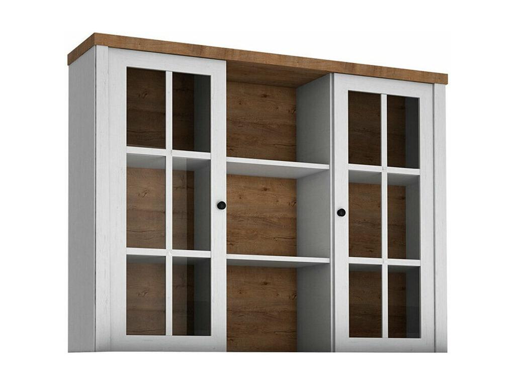 Nobellea 143 Lefkas Oak/Anderson Pine Display Cabinet with Doors. Number of doors: 2. PLVC38502