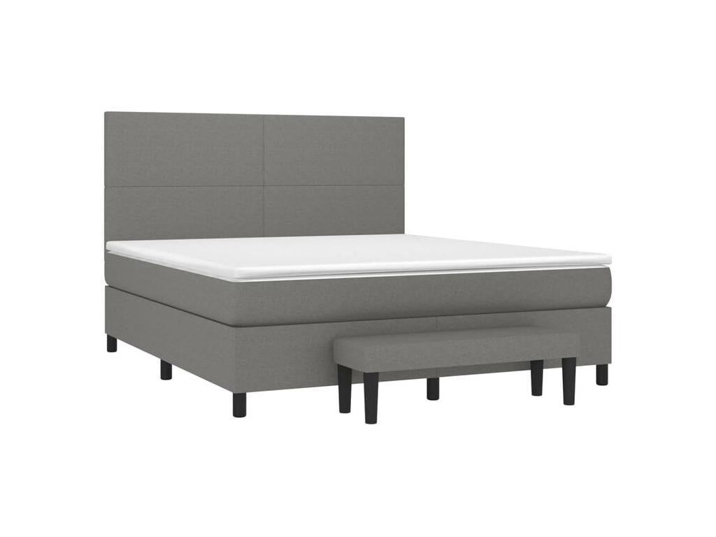 Nobellea bed base with mattress, Dark Grey, 180x200 cm, Fabric EZDG70625