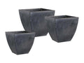 Black zinc plant pot, set of 3, SBPA21159