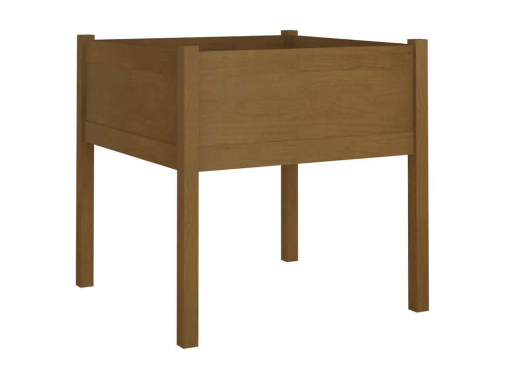 Outdoor planter, Honey brown, 70x70x70 cm, Solid pine, SRFY47539