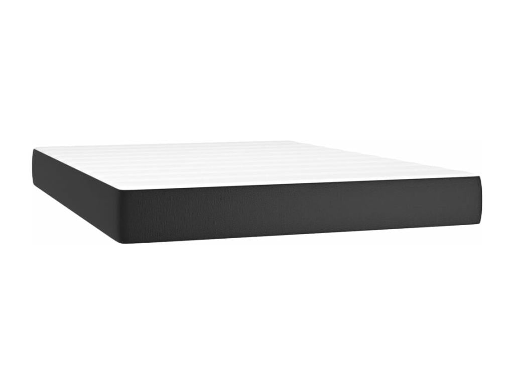 Nobellea bed base with mattress, black, 140x200 cm, faux leather, BGSV18347
