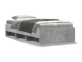 Bed frame without mattress, concrete grey, 90x190cm, engineered wood WGAB48935