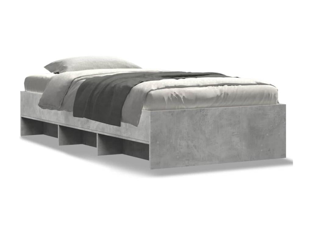 Bed frame without mattress, concrete grey, 90x190cm, engineered wood WGAB48935