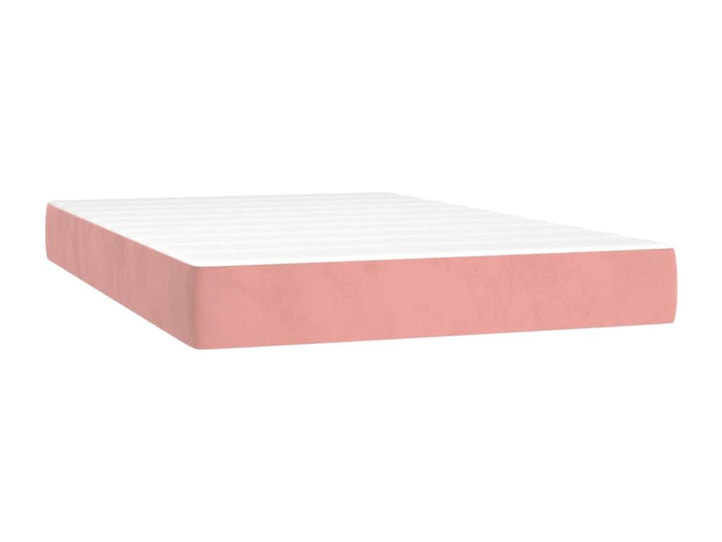 Upholstered bed base with mattress, Pink, 120x200 cm, Velvet, AFOA68812