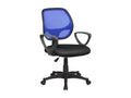 Nobellea Office Chair, Nobellea Work Chair with Armrests, Ergonomic Office Seat, 56x57h88/100 cm, Black and Blue, ZYJP77359