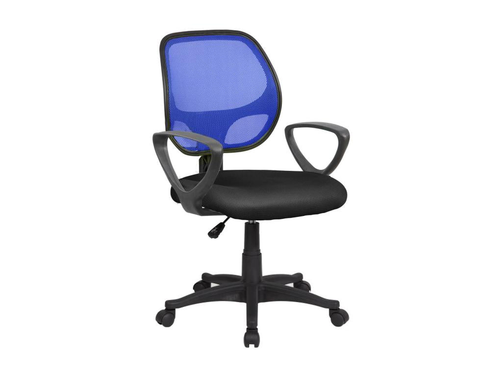 Nobellea Office Chair, Nobellea Work Chair with Armrests, Ergonomic Office Seat, 56x57h88/100 cm, Black and Blue, ZYJP77359