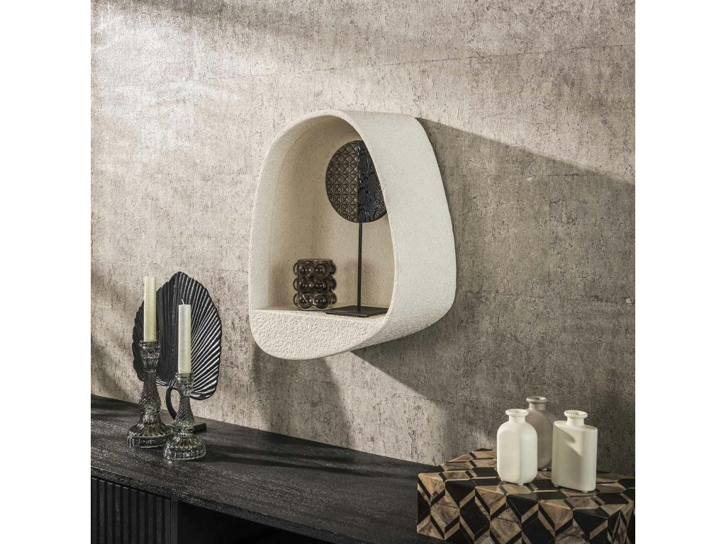 White wall shelf in composite marble, organic shape, 46 cm, Nobellea BIWU78178
