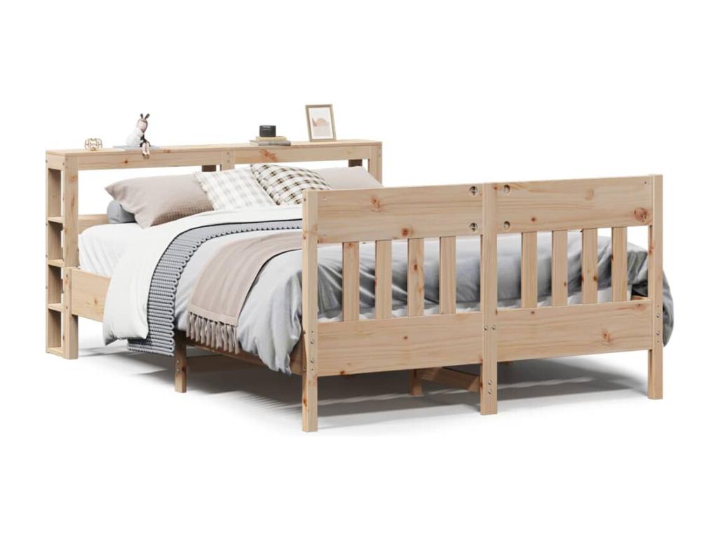 Bed frame without mattress 120x200 cm solid pine wood ZNXL84196