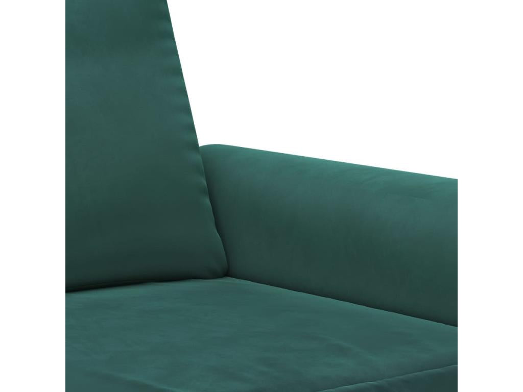 3-Piece Sofa Set with Cushions, Dark Green Velvet MXHJ31279