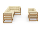 7-piece garden furniture set with cushions, solid pine wood, 9 MVMS94445