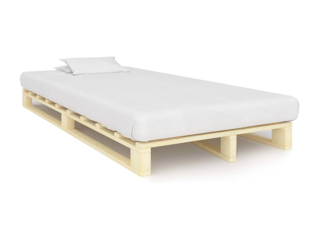 Pallet bed frame without mattress, solid pine wood, 120x200 cm, AKZN52369