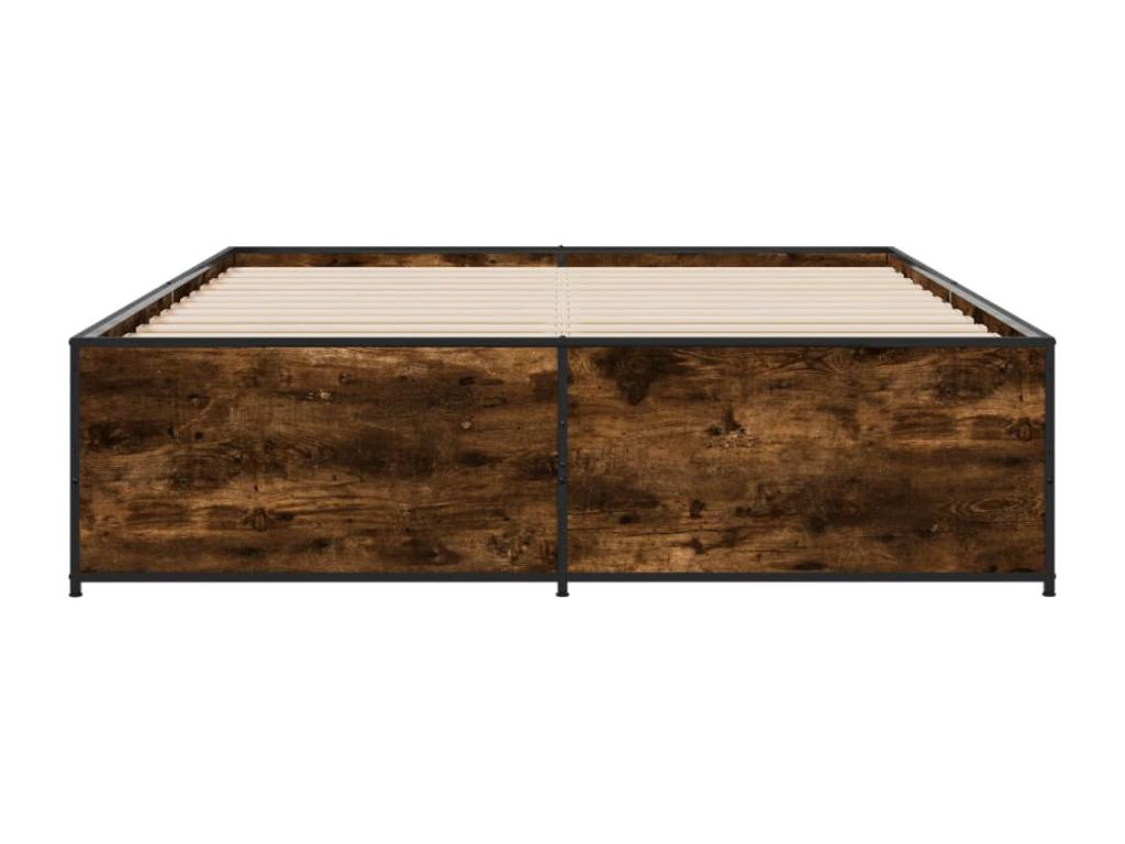Smoked oak bed frame without mattress, 150x200 cm, WHOJ71771