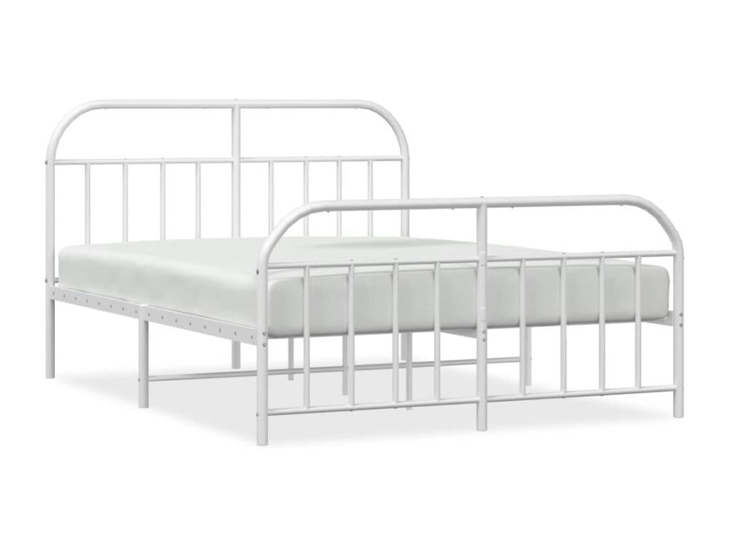 Metal bed frame without mattress and white bed legs 160x200 cm TJBL28834