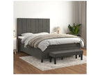 Dekonao bed base and mattress, Dark Grey 140x200 Velvet VUKI41480