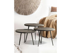 Dekonao - Round nesting coffee table in black metal KXOM33067