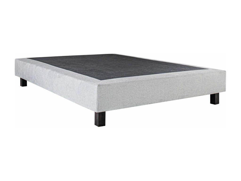 Nobellea - 20cm Thick Foam Mattress Set with Upholstered Bed Base, Grey, 140x190 cm RPLK78803