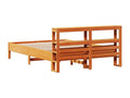 Bed frame without mattress, brown wax finish, 140x190cm, solid pine wood, PAAN95435